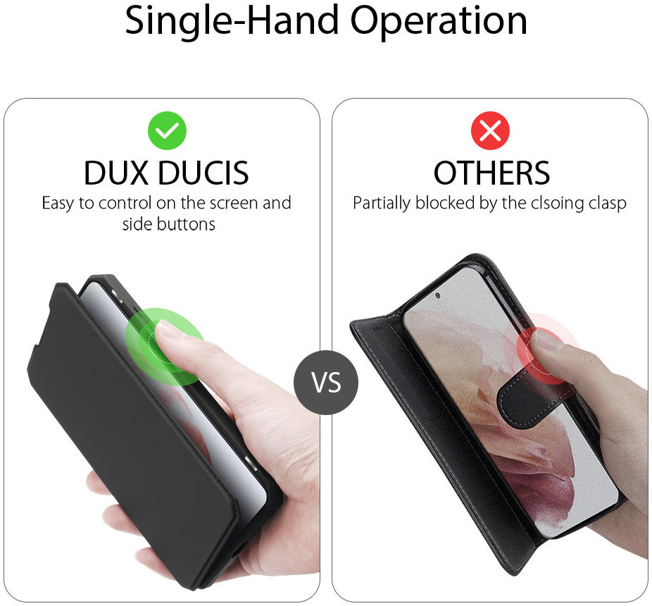 Dux Ducis Skin X Series Samsung Galaxy S21 Hoesje Book Case Zwart afbeelding 9