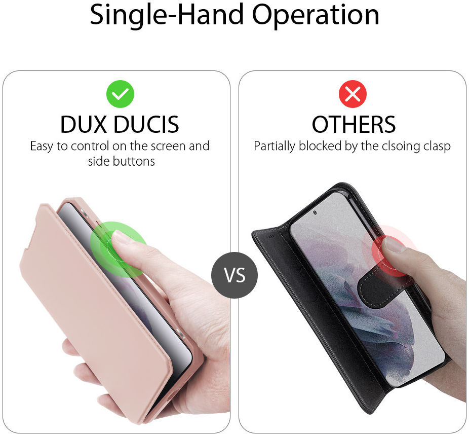 Dux Ducis Skin X Series Samsung Galaxy S21 Plus Hoesje Book Case Roze afbeelding 9