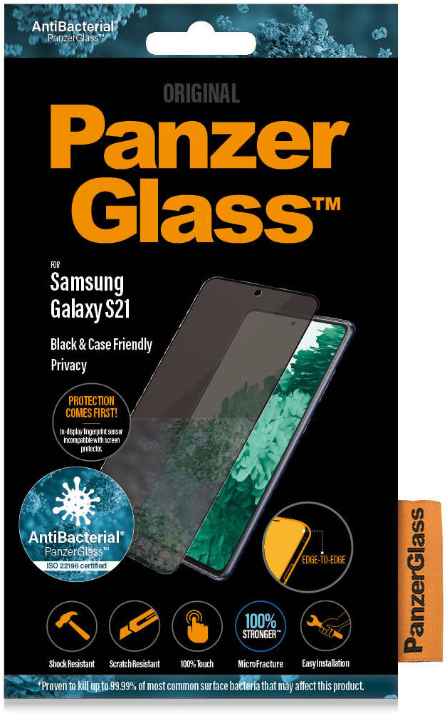 PanzerGlass Samsung Galaxy S21 Screen Protector Privacy Glass Zwart afbeelding 5