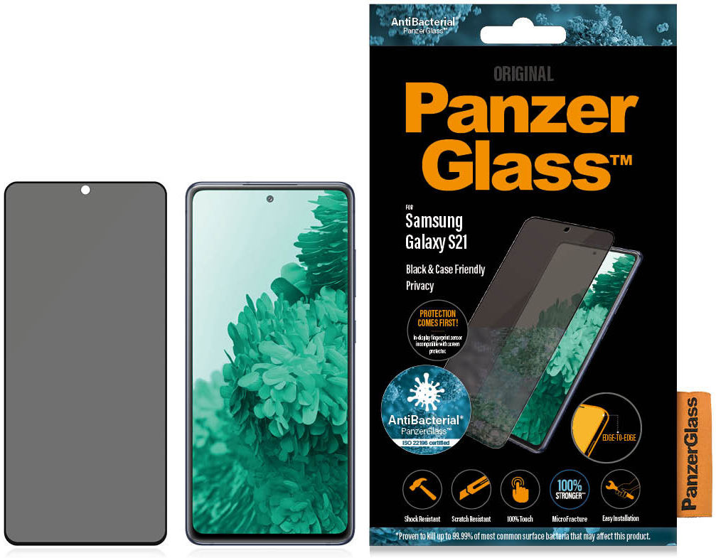 PanzerGlass Samsung Galaxy S21 Screen Protector Privacy Glass Zwart afbeelding 6