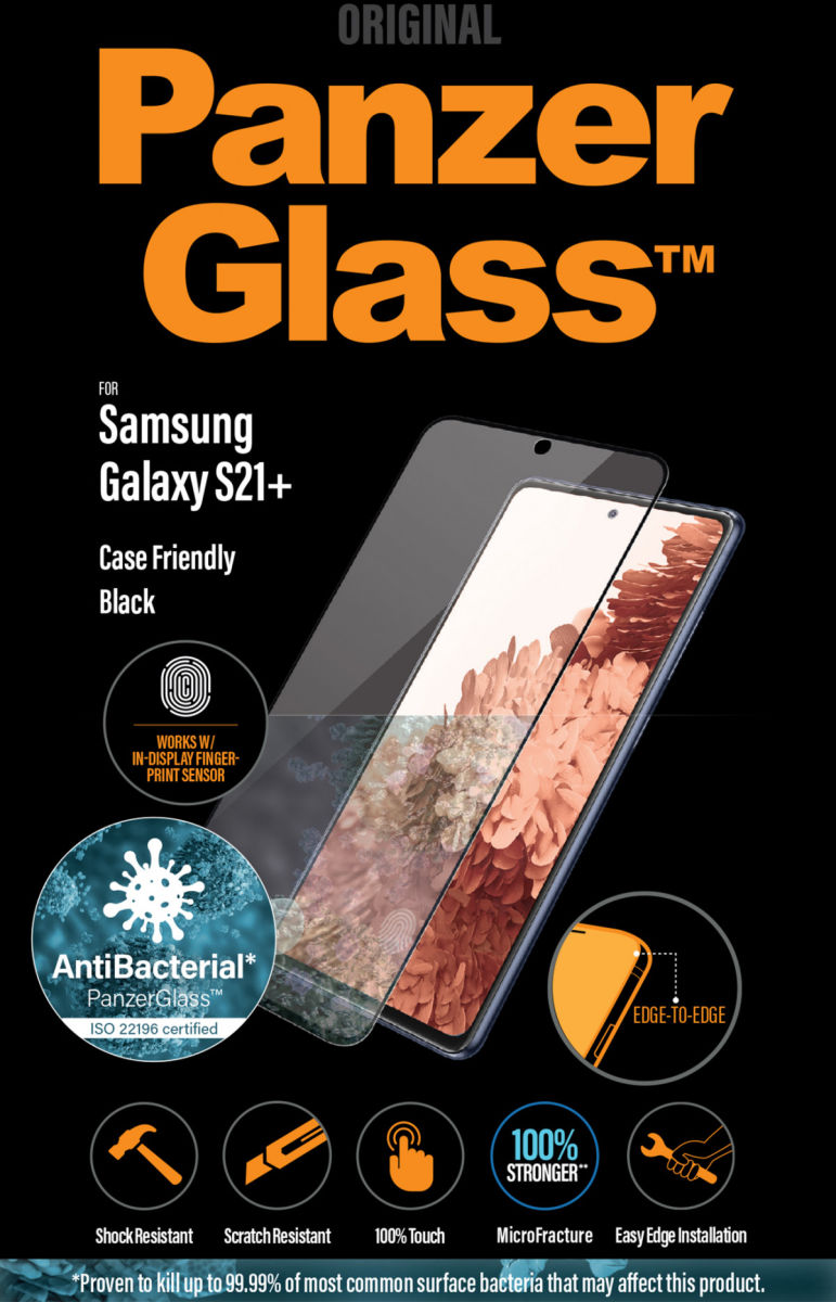 PanzerGlass Samsung Galaxy S21 Plus Screenprotector Antibacterieel afbeelding 1