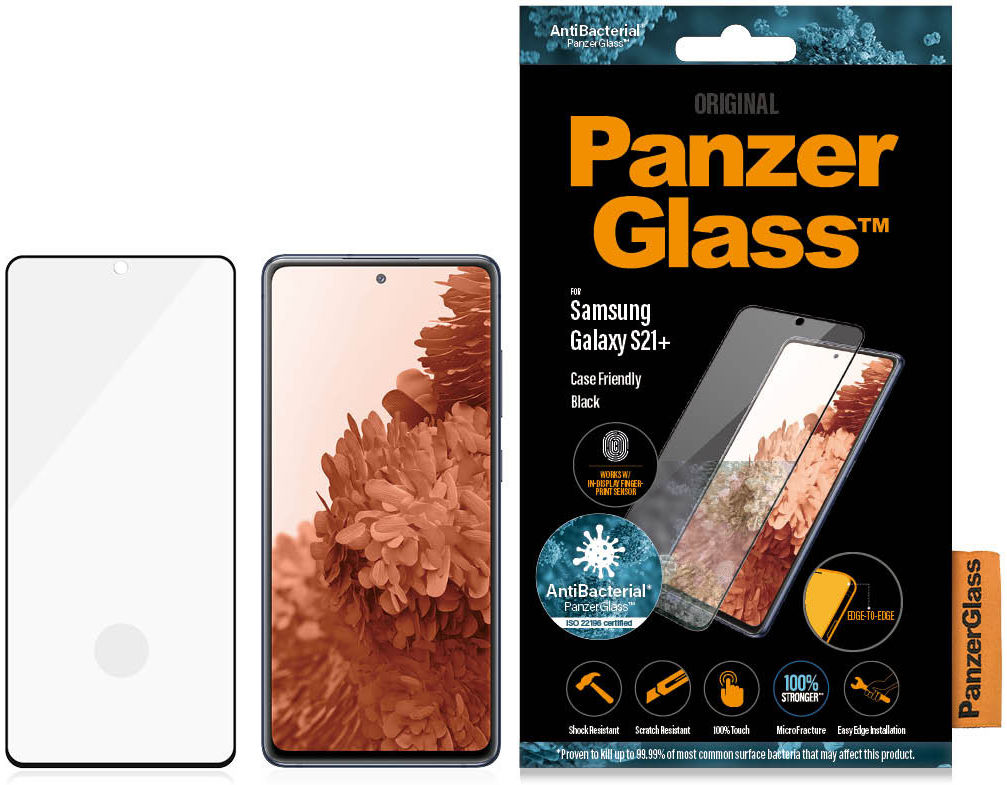 PanzerGlass Samsung Galaxy S21 Plus Screenprotector Antibacterieel afbeelding 7