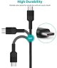 USB-C naar USB-C Kabel Gevlochten PD Fast Charge Zwart 1.5 Meter