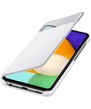 Origineel Samsung Galaxy A52 / A52S Hoesje S-View Wallet Cover Wit Hoesjes