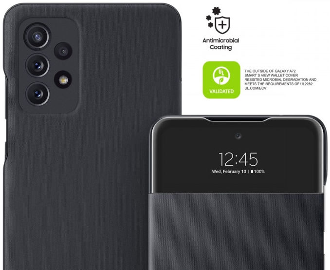 Origineel Samsung Galaxy A72 Hoesje S-View Wallet Cover Wit afbeelding 5