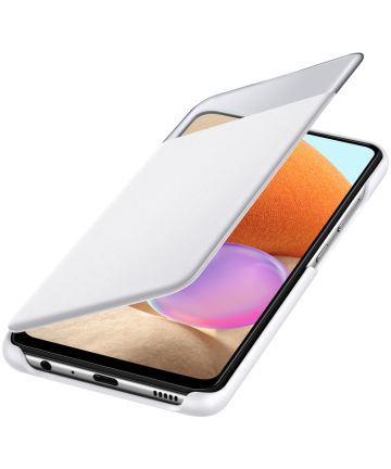 Origineel Samsung Galaxy A32 4G Hoesje S-View Wallet Cover Wit Hoesjes