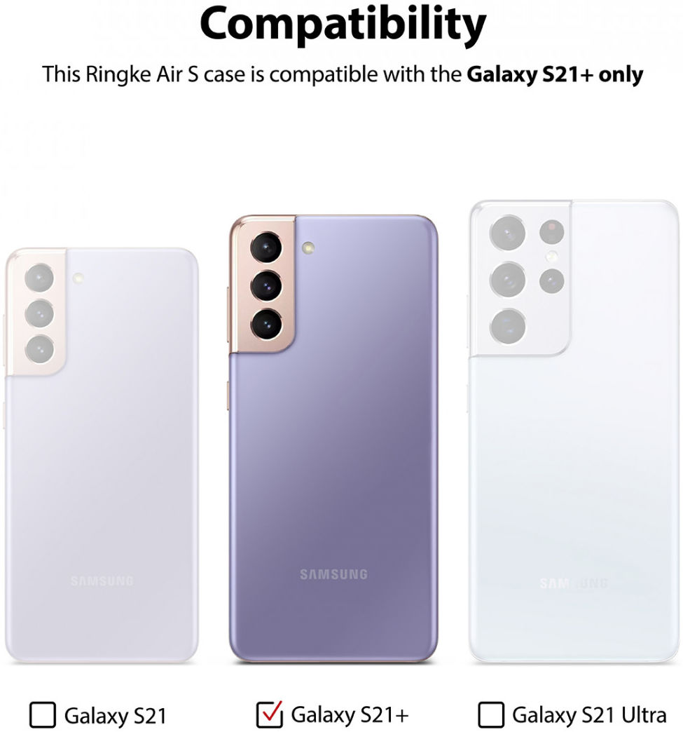 Ringke Air S Samsung Galaxy S21 Plus Hoesje Flexibel TPU Zwart afbeelding 10