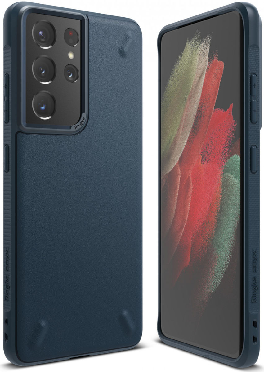 Ringke Onyx Samsung Galaxy S21 Ultra Hoesje Flexibel TPU Blauw afbeelding 1