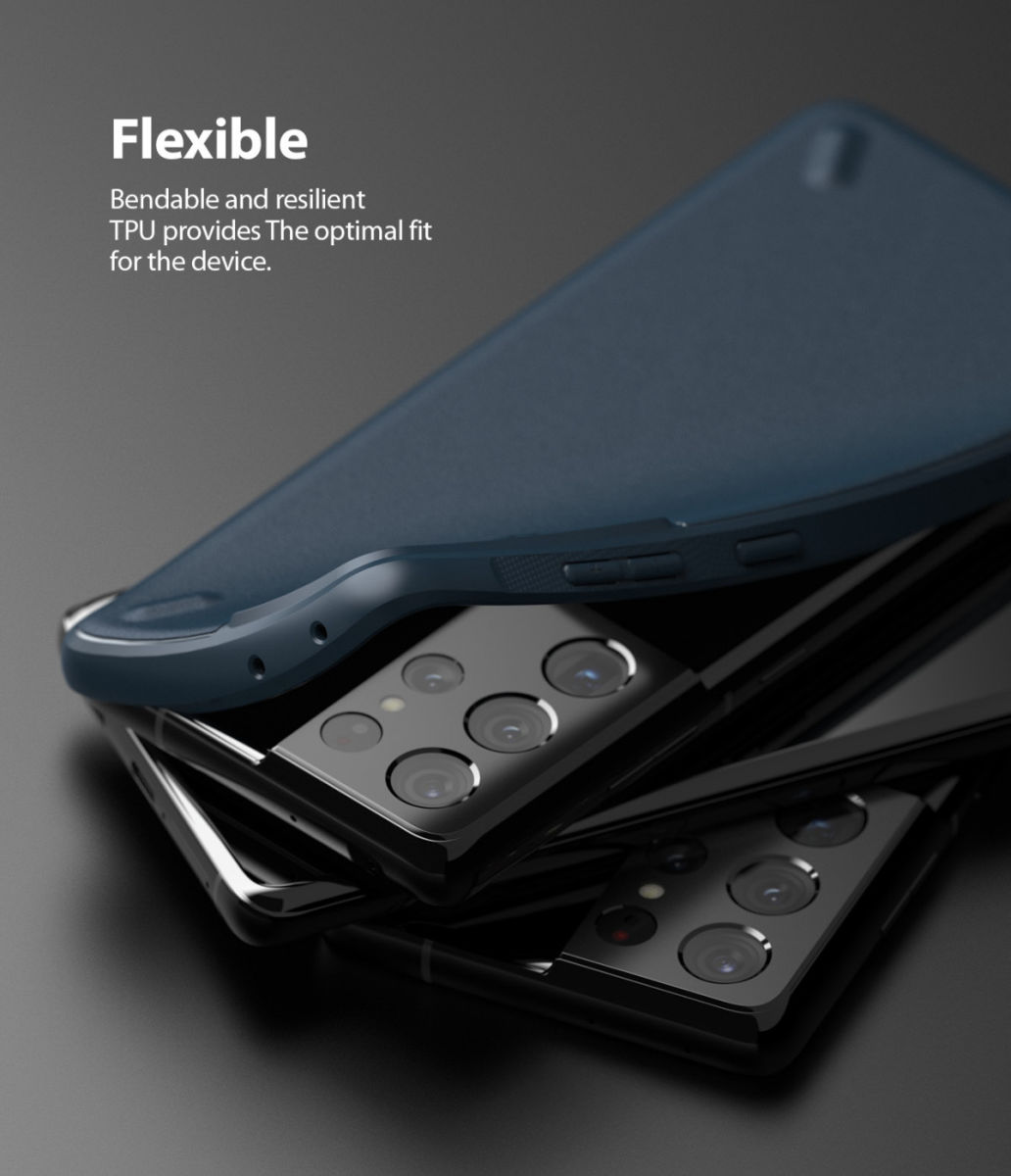 Ringke Onyx Samsung Galaxy S21 Ultra Hoesje Flexibel TPU Blauw afbeelding 4