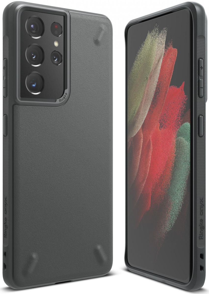 Ringke Onyx Samsung Galaxy S21 Ultra Hoesje Flexibel TPU Grijs afbeelding 1