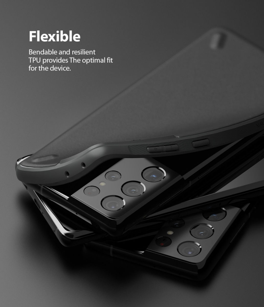 Ringke Onyx Samsung Galaxy S21 Ultra Hoesje Flexibel TPU Grijs afbeelding 4