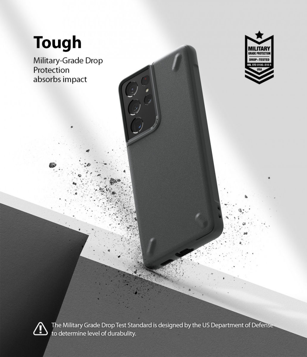 Ringke Onyx Samsung Galaxy S21 Ultra Hoesje Flexibel TPU Grijs afbeelding 6