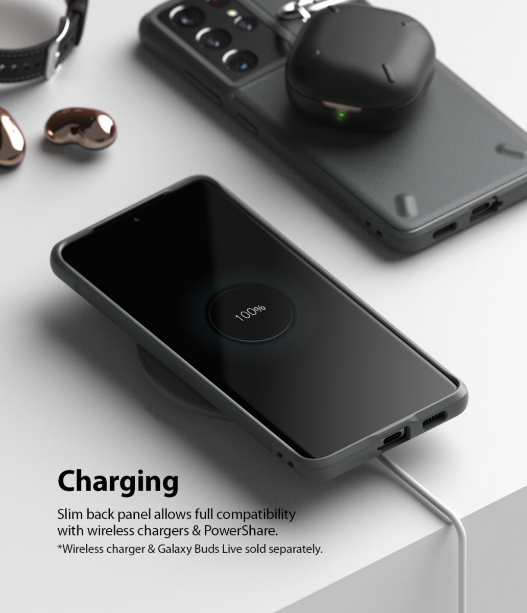 Ringke Onyx Samsung Galaxy S21 Ultra Hoesje Flexibel TPU Grijs afbeelding 8