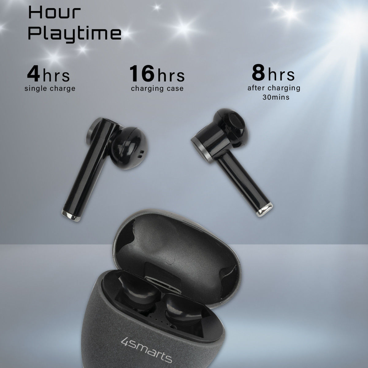 4smarts TWS Bluetooth In-Ear Draadloze Oordopjes Zwart afbeelding 5