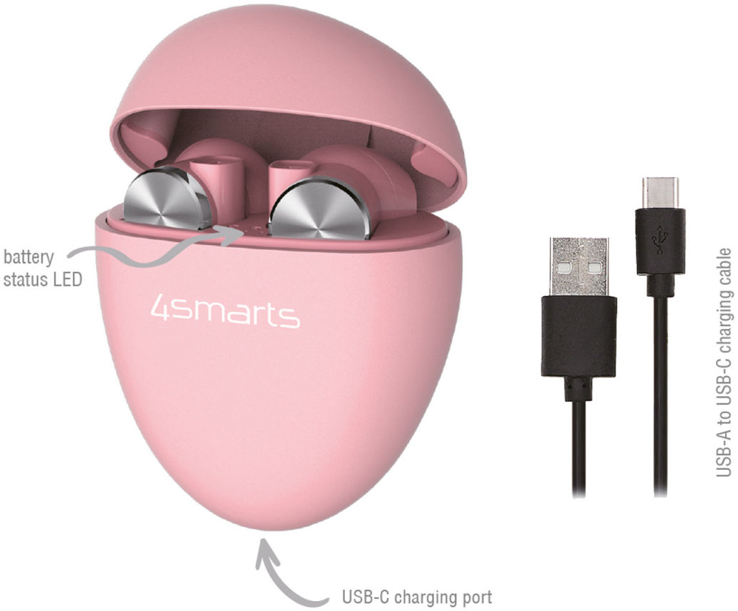 4smarts TWS Bluetooth In-Ear Draadloze Oordopjes Roze afbeelding 3