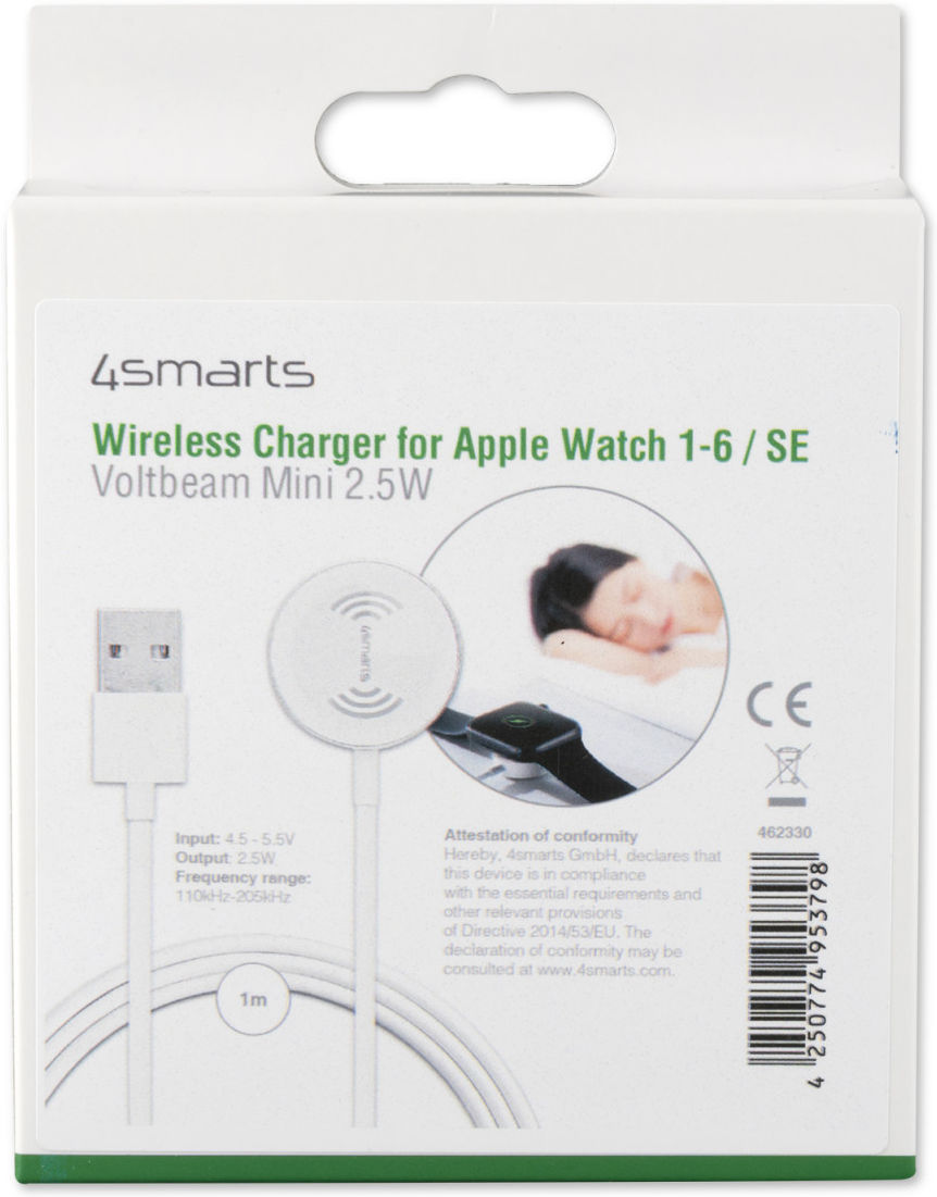 4smarts VoltBeam Apple Watch Draadloze Oplader 1 Meter Wit afbeelding 4