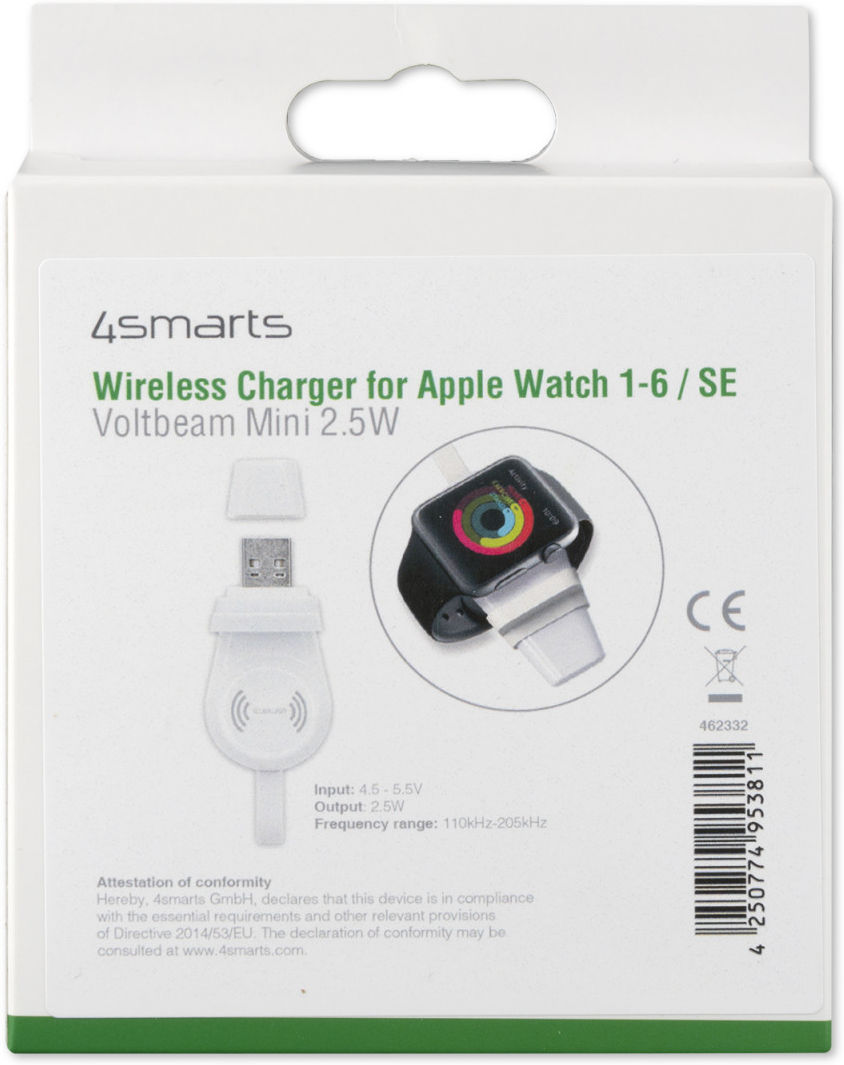 4smarts VoltBeam Apple Watch USB-A Draadloze Connector Oplader Wit afbeelding 8