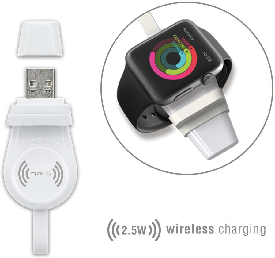 4smarts VoltBeam Apple Watch USB-A Draadloze Connector Oplader Wit afbeelding 2