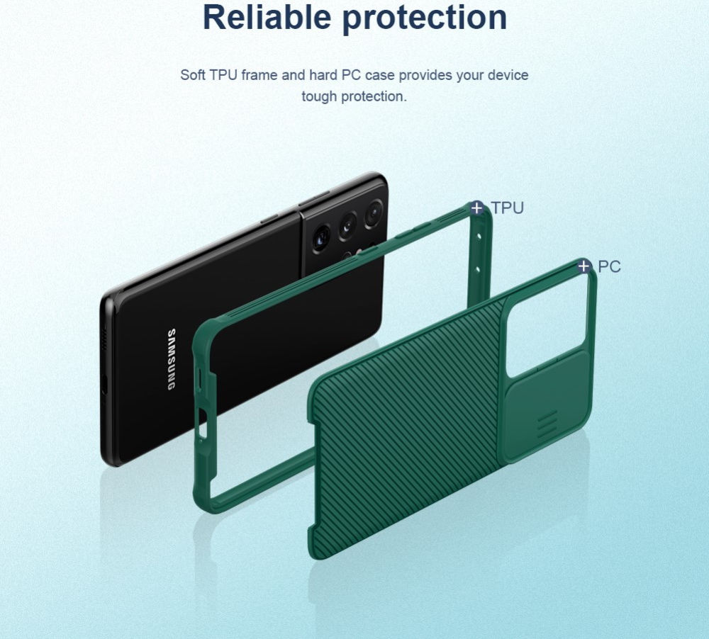 Nillkin CamShield Samsung Galaxy S21 Ultra Hoesje Camera Slider Blauw afbeelding 13