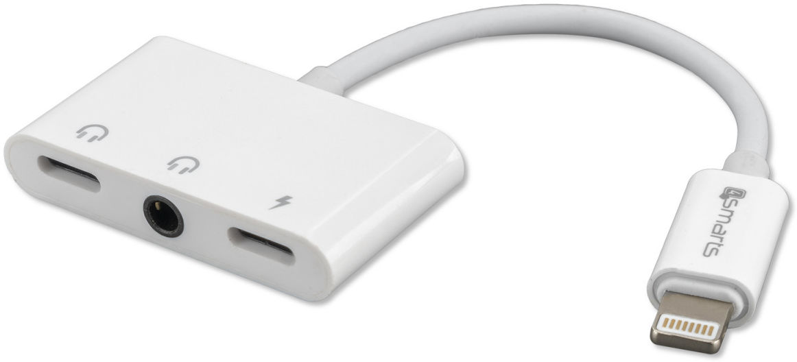 4smarts Lightning Splitter naar 2x Lightning en Audio 3.5mm Jack afbeelding 2