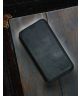 Minim Samsung Galaxy S21 Ultra Hoesje Echt Leer Book Case Zwart