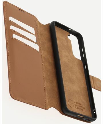 Minim 2-in-1 Samsung S21 Plus Hoesje Book Case en Back Cover Bruin Hoesjes