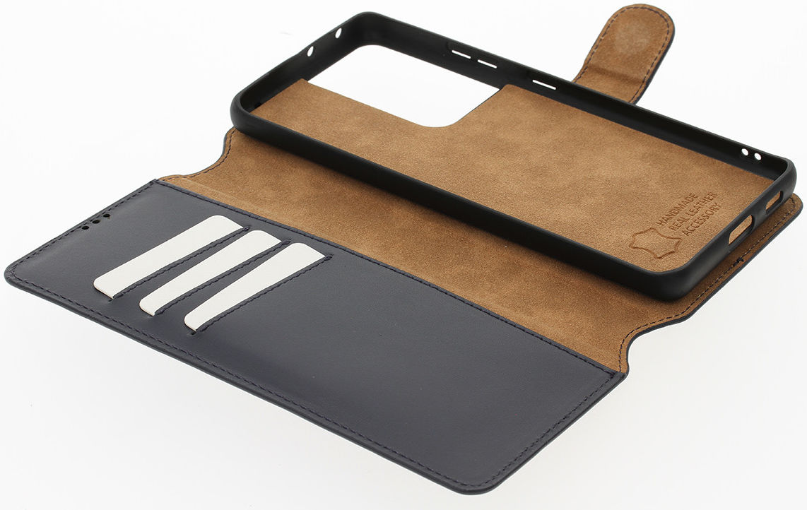 Minim 2-in-1 Samsung S21 Ultra Hoesje Book Case en Back Cover Blauw afbeelding 2