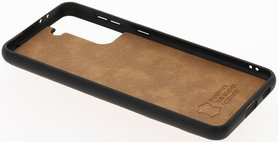 Minim Samsung Galaxy S21 Plus Hoesje Back Cover Echt Leer Cognac afbeelding 3