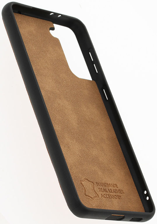 Minim Samsung Galaxy S21 Plus Hoesje Back Cover Echt Leer Cognac afbeelding 4