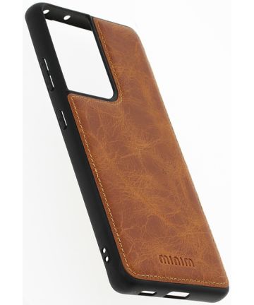 Minim Samsung Galaxy S21 Ultra Hoesje Back Cover Hoesje Cognac Hoesjes
