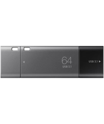Originele Samsung Duo Plus USB Stick met USB-C 64GB Geheugen Grijs Geheugenkaarten
