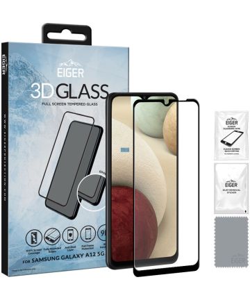 Eiger Samsung Galaxy A12 Tempered Glass Case Friendly Gebogen Screen Protectors