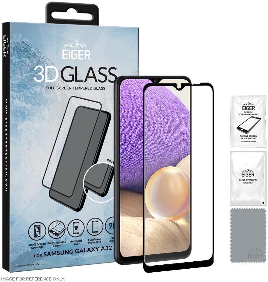 Eiger Samsung Galaxy A31/A32 4G Tempered Glass Case Friendly Gebogen afbeelding 1