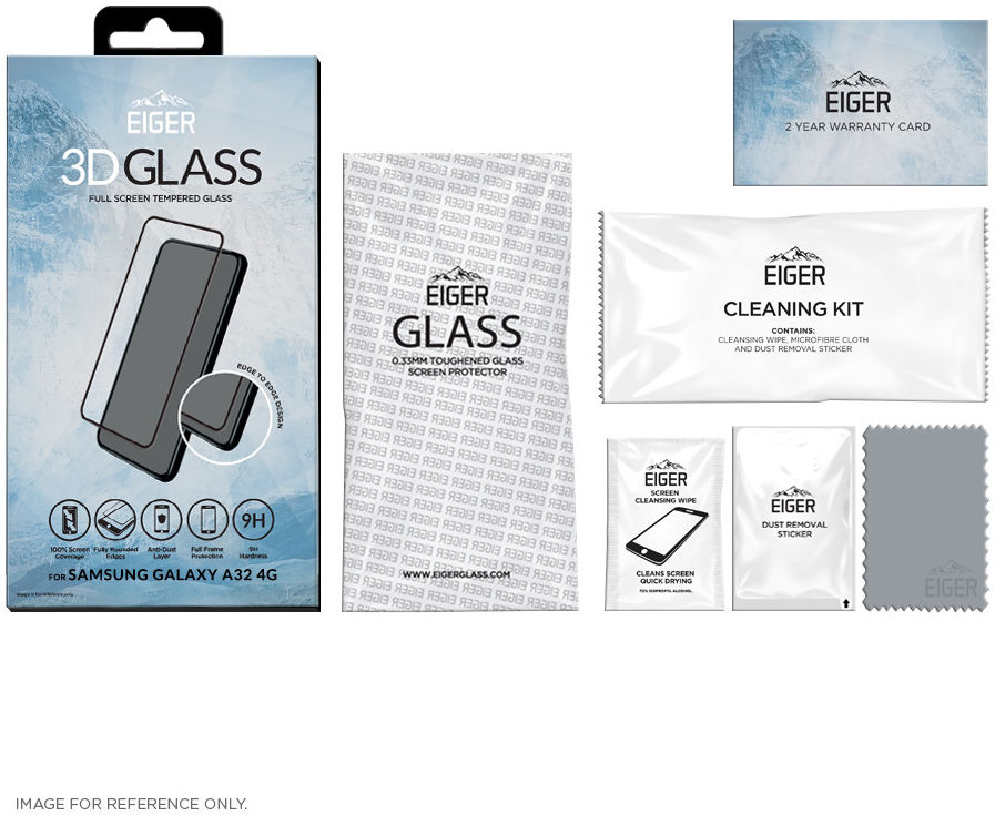 Eiger Samsung Galaxy A31/A32 4G Tempered Glass Case Friendly Gebogen afbeelding 5
