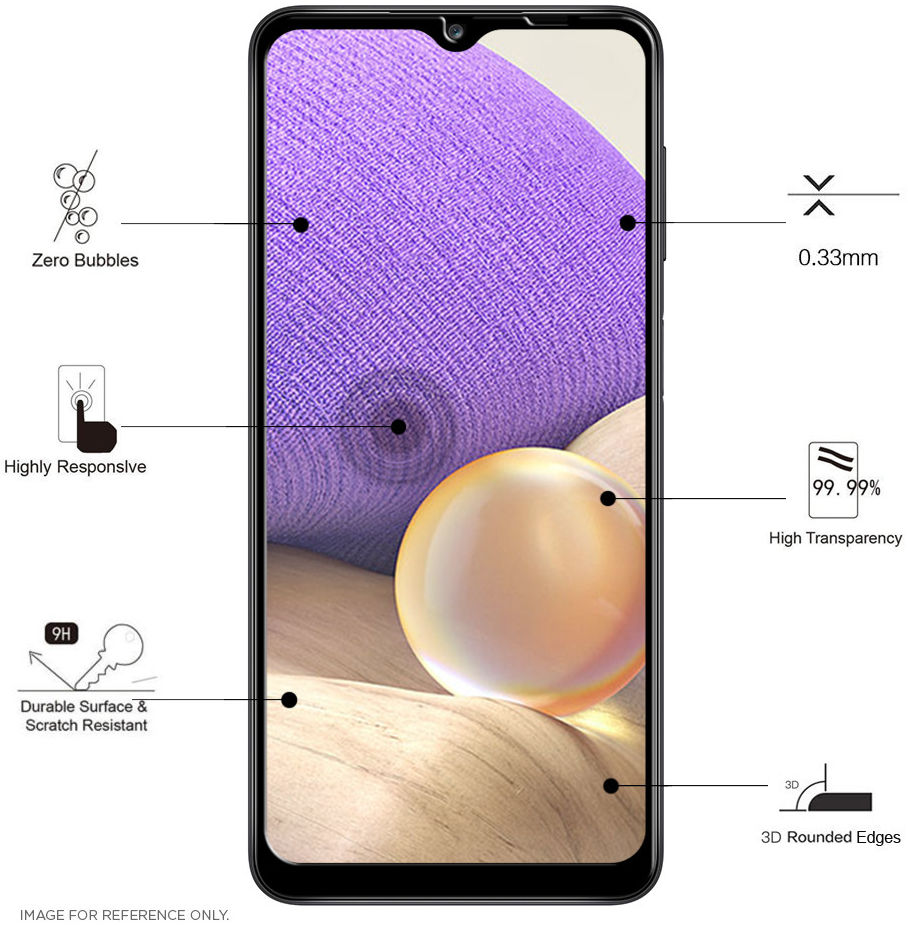 Eiger Samsung Galaxy A31/A32 4G Tempered Glass Case Friendly Gebogen afbeelding 4