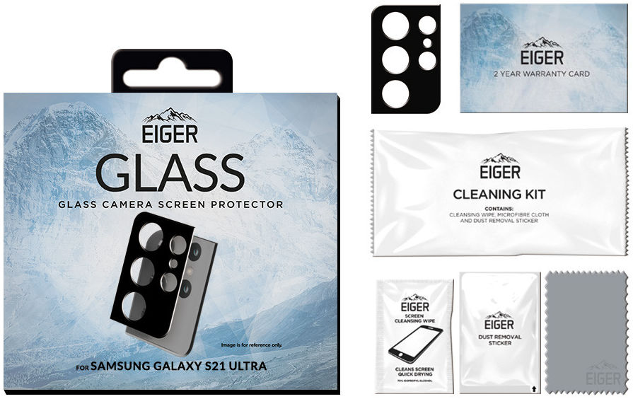Eiger Glass 2.5D Samsung Galaxy S21 Ultra Camera Lens Protector afbeelding 5