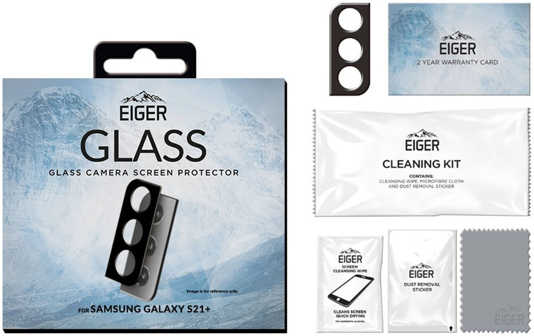 Eiger Samsung Galaxy S21 Plus Camera Protector Tempered Glass Plat afbeelding 5
