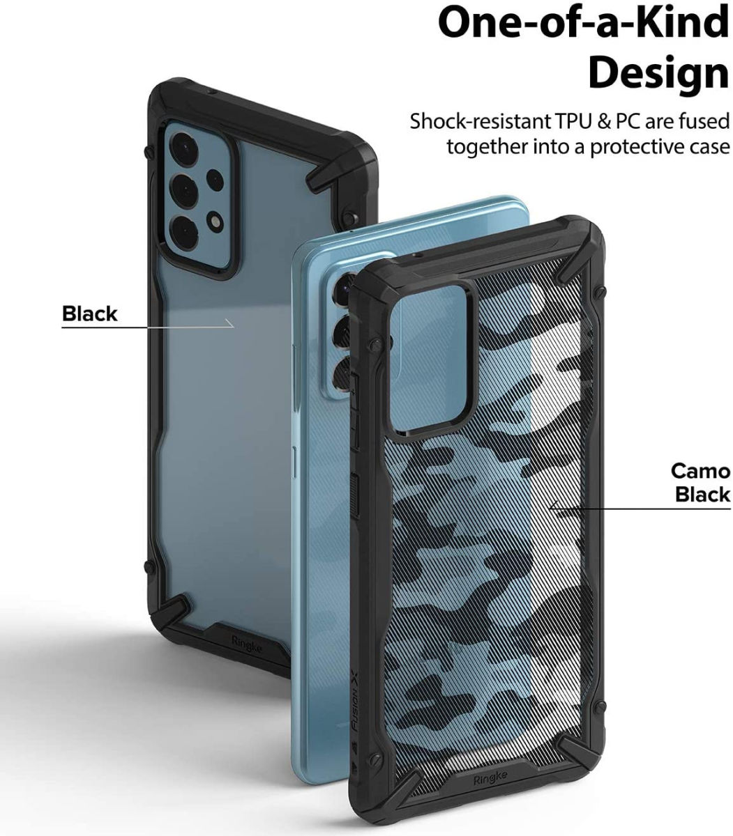Ringke Fusion X Samsung Galaxy A52 / A52S Hoesje Camo Zwart afbeelding 6