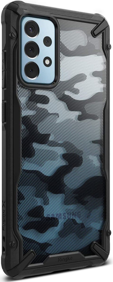 Ringke Fusion X Samsung Galaxy A52 / A52S Hoesje Camo Zwart afbeelding 1