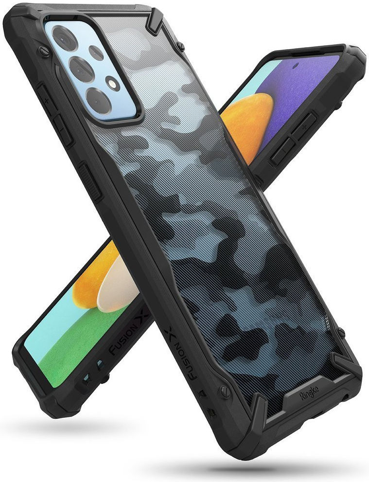 Ringke Fusion X Samsung Galaxy A52 / A52S Hoesje Camo Zwart afbeelding 3