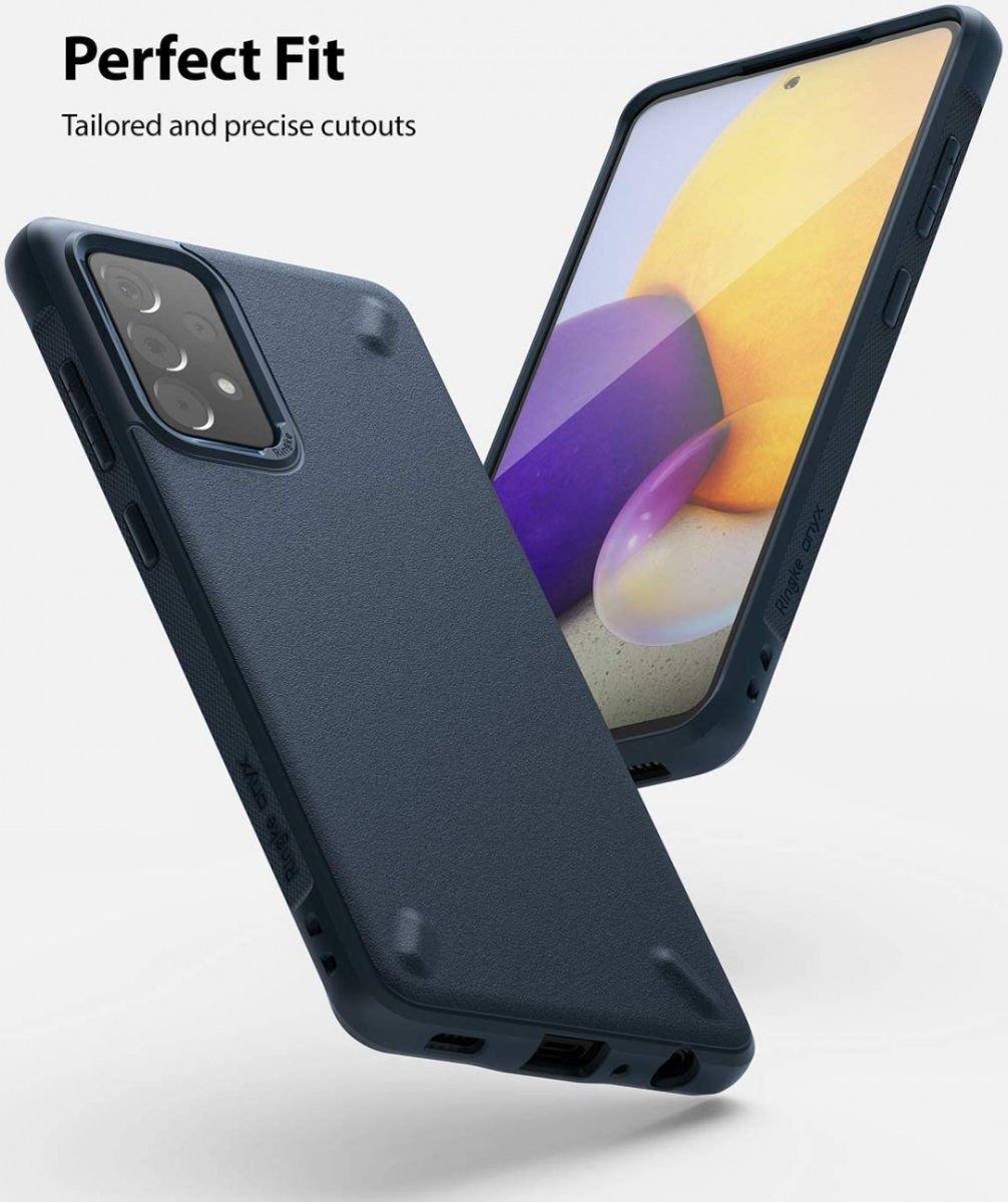 Ringke Onyx Samsung Galaxy A72 Hoesje Flexibel TPU Back Cover Blauw afbeelding 4