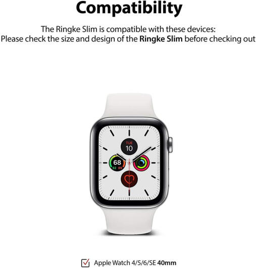 Ringke Slim - Apple Watch 40MM Hoesje - Extra Dun - Zwart (2-Pack) afbeelding 7