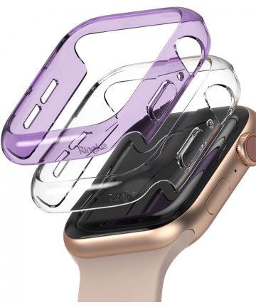 Ringke Slim Apple Watch 40MM Hoesje Dun Transparant en Paars (2-Pack) Cases