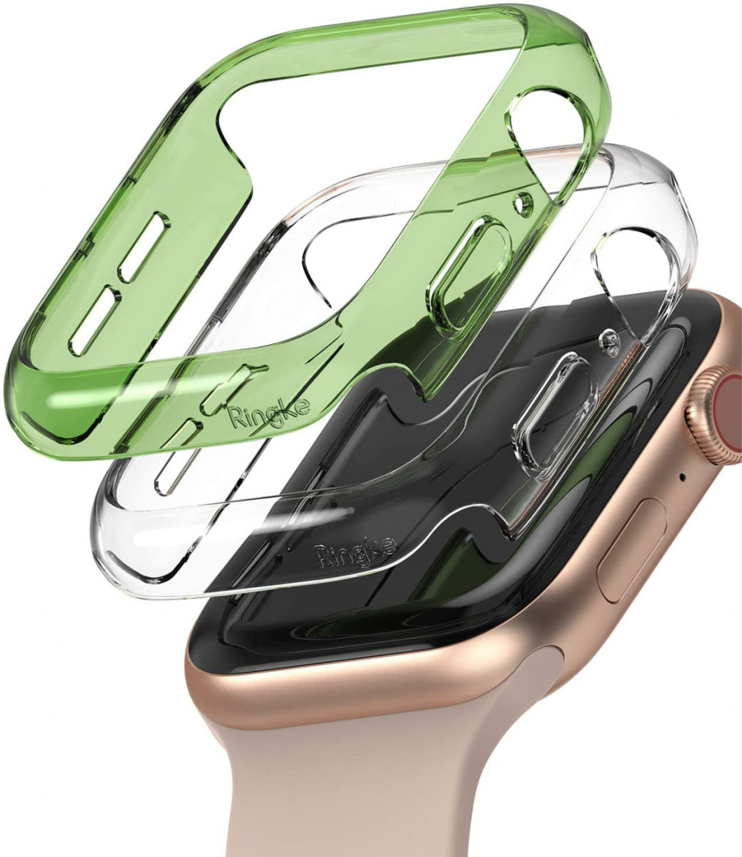 Ringke Slim Apple Watch 40MM Hoesje Dun Transparant en Groen (2-Pack) afbeelding 1