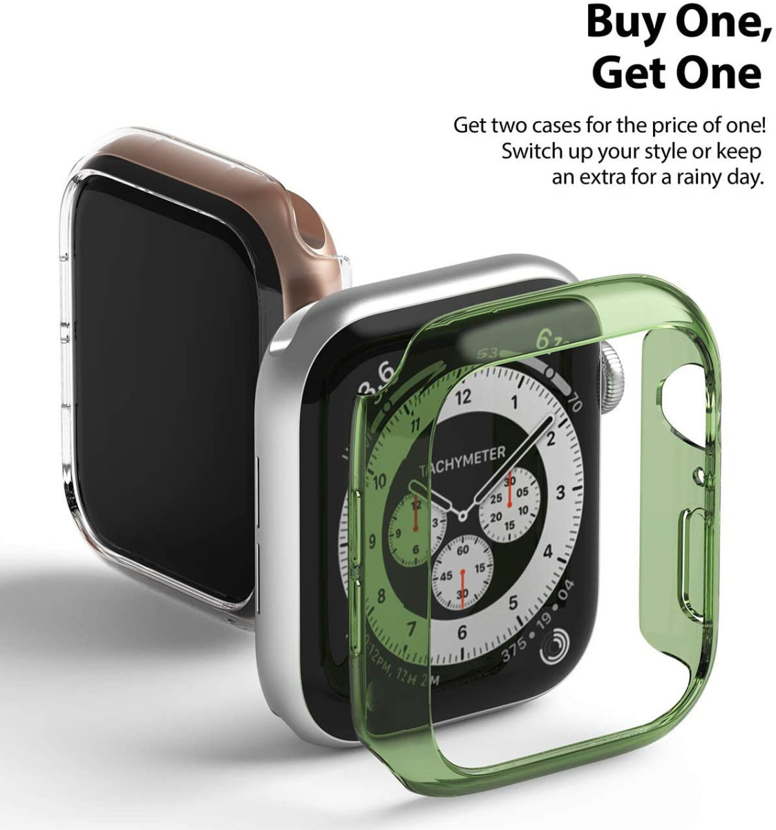 Ringke Slim Apple Watch 40MM Hoesje Dun Transparant en Groen (2-Pack) afbeelding 6