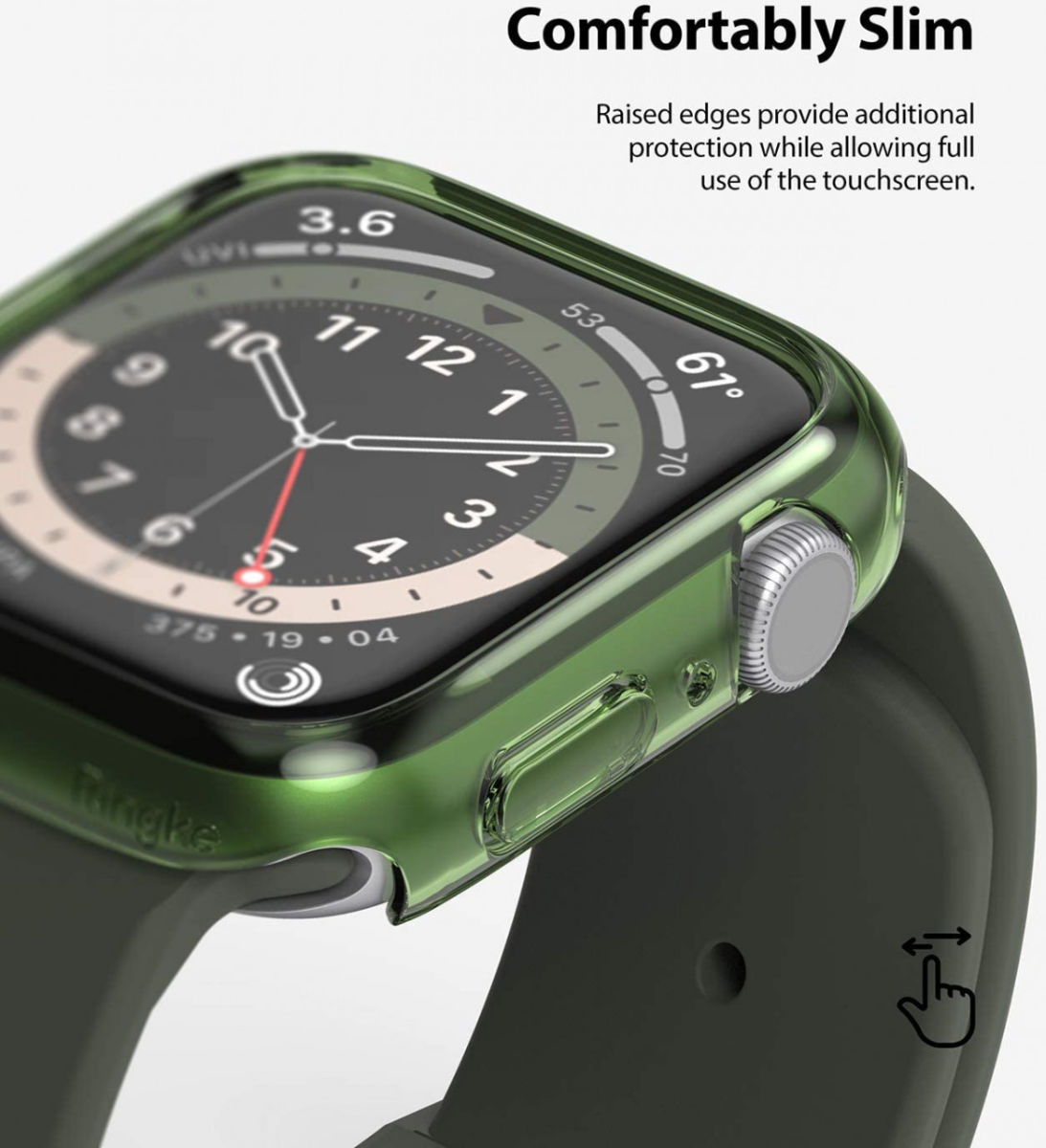 Ringke Slim Apple Watch 40MM Hoesje Dun Transparant en Groen (2-Pack) afbeelding 2