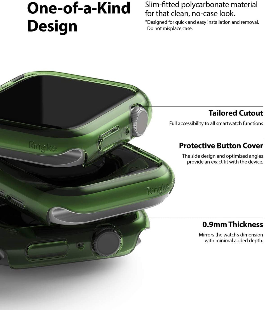 Ringke Slim Apple Watch 40MM Hoesje Dun Transparant en Groen (2-Pack) afbeelding 3