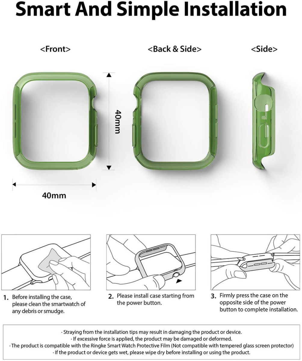 Ringke Slim Apple Watch 40MM Hoesje Dun Transparant en Groen (2-Pack) afbeelding 8