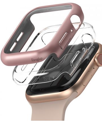 Ringke Slim Apple Watch 40MM Hoesje Dun Transparant en Roze (2-Pack) Cases