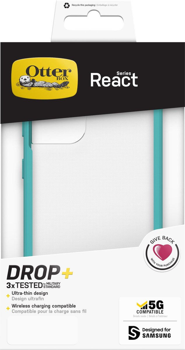 OtterBox React Samsung Galaxy S21 Hoesje Transparant Blauw afbeelding 12
